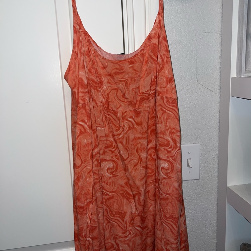 Orange Swirl Pattern Dress